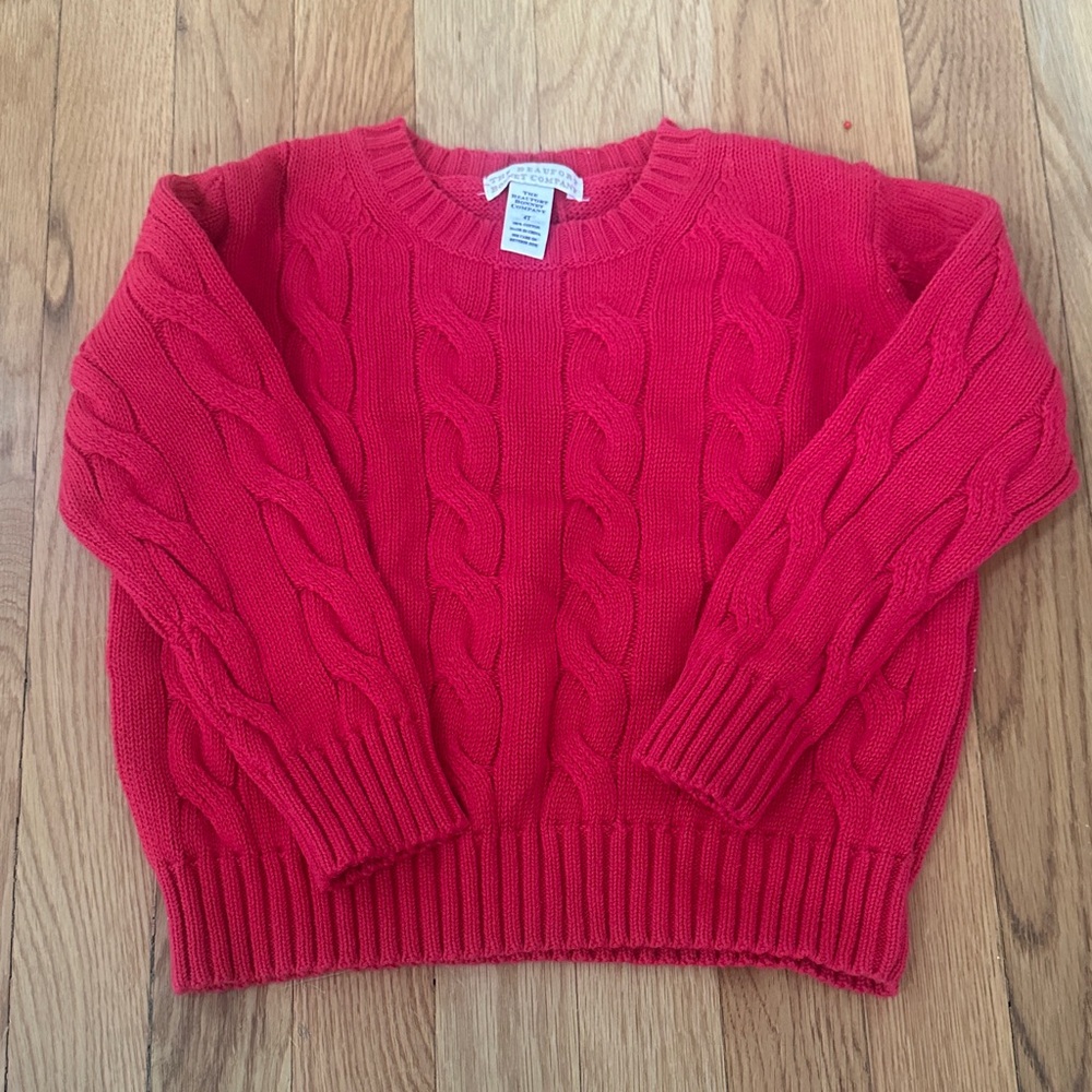 The Beaufort Bonnet Company Vibrant Red Cable Knit Sweater